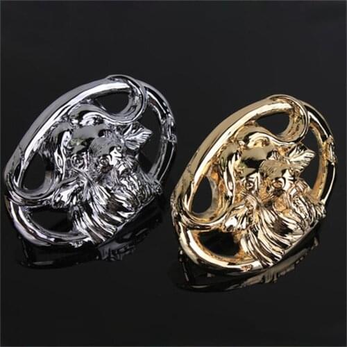 Retail new premium 3D silver sheep head denim belt buckle with 8cm * 6cm metal jeans belt accessories