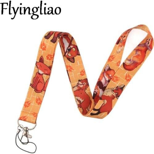 Leopard fox dinosaur Neck Strap Lanyard ID badge card holder keychain Mobile Phone Strap Gift Ribbon webbing necklace Decoration