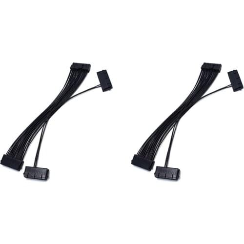 2Pcs ATX 24Pin 3 PSU Power Supply Cord Motherboard Adapter Cable 18AWG Power Sync Starter Wire for Miner Machine 30cm