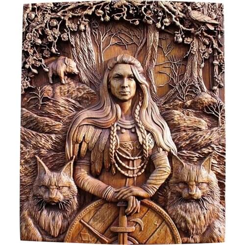 Nordic Mythology Rune Wooden Flat Wall Hanging Home Decoration decoracion habitacion decoration maison декор для комнаты