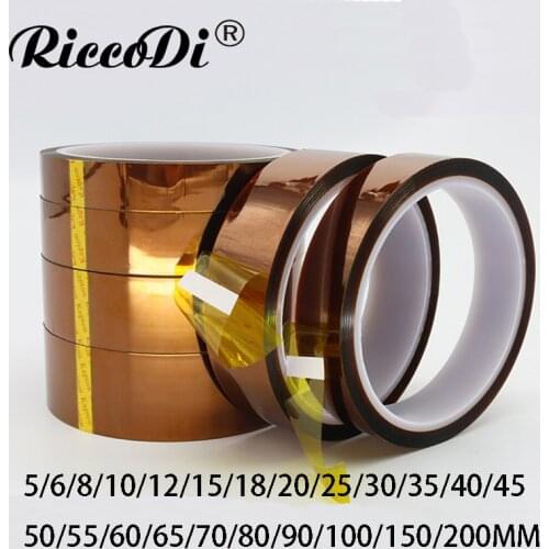 1PCS 30m Length 3/5/6/8/10/12/15/18/20/25/30mm Width Gold BGA Tape Thermal Heat Insulation Tape High Temperature Resistant Tape
