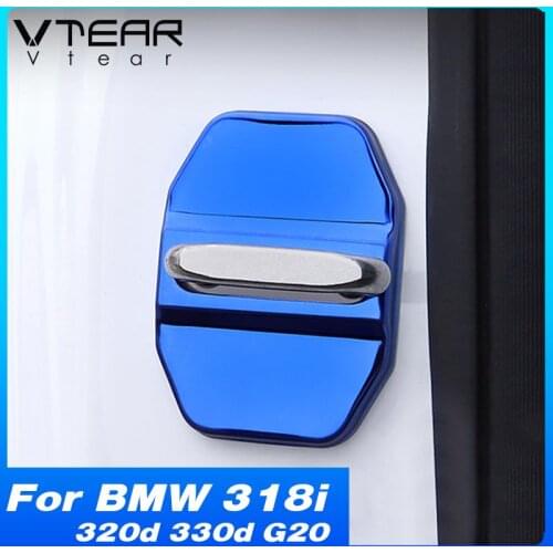Vtear Interior Car Door Lock Anti-scratch Cover Inner Decoration Frame Accessories Trim Parts For BMW 318i 320d 330d G20 2021