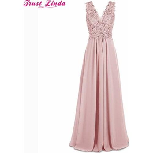 Bridemaid dresses vestido longo new cheap pink appliques bridesmaid gowns Wedding Party Dress vestido real photos custom made