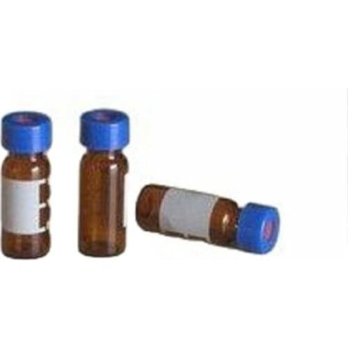 2ML glass lab bottle with screw cap ,PTFE+SILICON RUBBER septa can used for sample bottle and test bottle