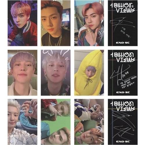 3/9PCS KPOP EXO SC SEHUN CHANYEOL 1st Album 1 Billion Views Official Photocard Self Made LOMO Cards For Fans Gift