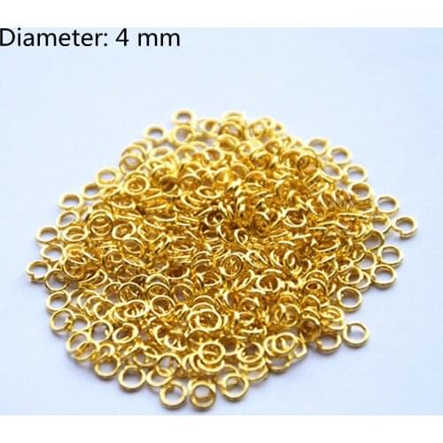 4MM 500PCS Opening Jump Rings Beading Handemade Jewelry Making 18KG Yellow Gold Filled Components Gold Jump Rings