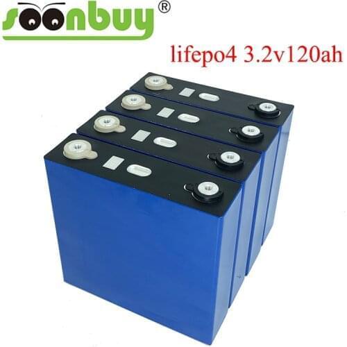 4PCS 3.2V 120ah Lifepo4 battery 12V 24V 36V 48V PACK Deep Cycle LFP Lithium Iron Phospha Lithium Cell EU US CA RU TAX free