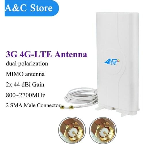 5pc/lot 3G 4G LTE antenna 800~2700Mhz 88dBi Mobile Hotpot Antenna Booster mimo Panel Antenna 2-SMA-male with 2 meters Cable