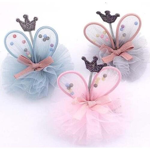 Dog Grooming Accessories Dogs Headwear Hairpin Yorkshire flower Pet Hair Clip Cute Crown color beads bow rabbit ears