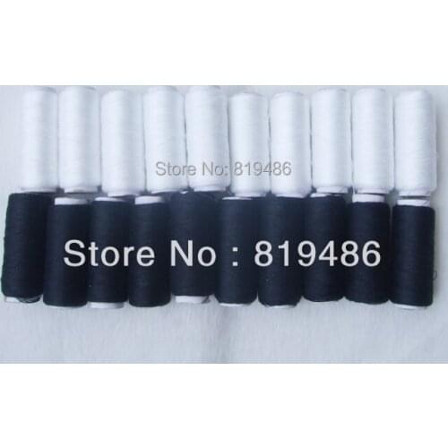 Free shipping 20Pcs Black&White 100% polyester sew thread each roll 200yards