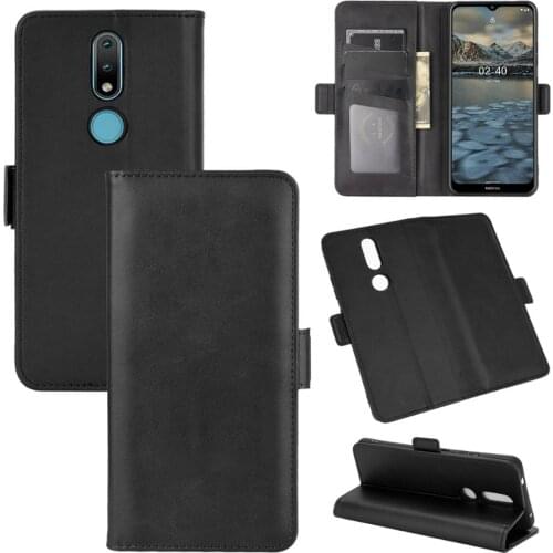 Case For Nokia 2.4 Leather Wallet Flip Cover Vintage Magnet Phone Case For Nokia 2.4 Coque