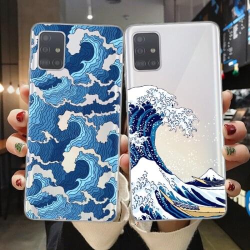 Blue Wave Phone Case For Samsung A52 A72 A32 A02 A12 A42 A51 A71 A21S A31 A41 A11 A50 A70 S20 FE S21 Plus Ultra Cover Surf Ocean