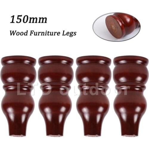 Wooden Round Gourd Furniture Legs Mid-Century Modern Sofa Armchair Recliner Dresser Cabinet TV Stands Furniture Leg