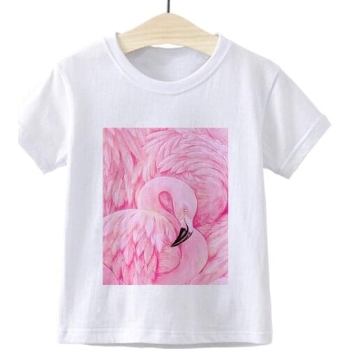 Kids T-shirt Harajuku Vogue Loose Hipster Casual Trendy Flamingo Children T shirt Cool Vintage Girl Boys Clothes