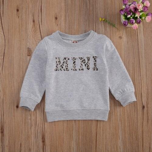 Emmababy Newborn Baby Clothes Letter Print Crew Neck Solid Color Long Sleeve Pullover Sweater Winter Warm Top for Children