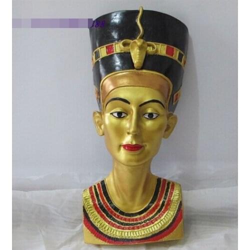 Huij 007946 Beautiful Bronze ART sculpture head statue Nefertiti ancient Egyptian queen