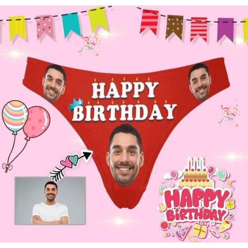 Custom Face Photo Underwear Panties Briefs Personalized Women Bikini Thong Lingerie Unique Anniversary Birthday Gifts for Her