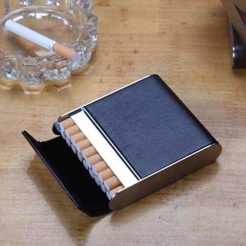 Leather 20pcs Cigarette Container Case Bank Card Cigarette Box Tobacco Holder Mini Storage Box Father Male Friend Lover Gift Men