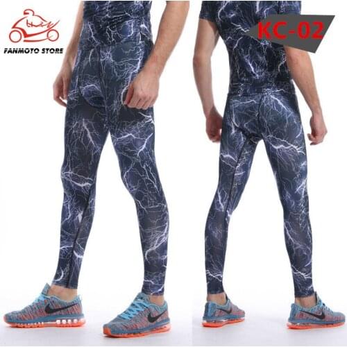 Hot Sale lightning 3D Printed Compression Pants Sports Running Tights Men Jogging Skinny Leggings Joggers Fitness Gym trousers
