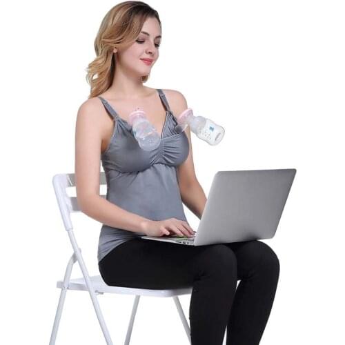 New Women Hands-Free Maternity Breast Pump Bra Breastfeeding Nursing Bra Pumping Milk Bra Cotton