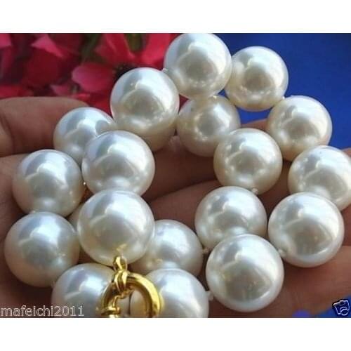New Rare Huge 20mm south sea White Shell Pearl Necklace AAA