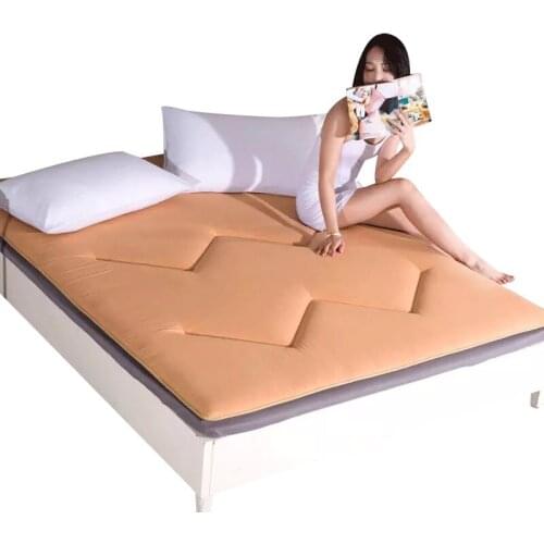 Soild color comfortable Soft Foldable Tatami Mattress student dormitory Mattress Topper Tatami Thick Warm Mattress with straps