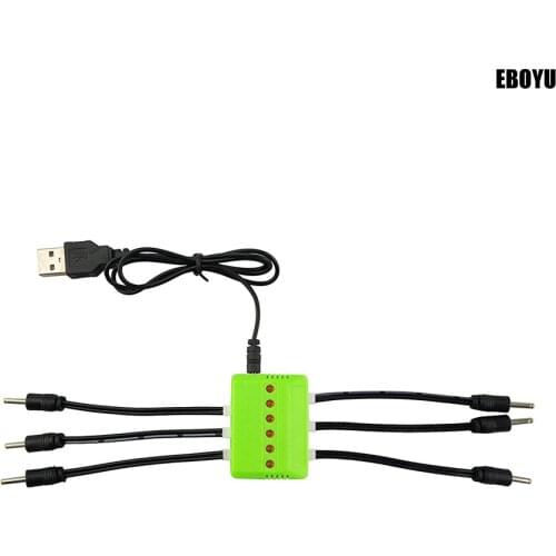 1 to 6 Lipo Battery Balance Charger+6pcs Charger Cable for JJRC H47 T47 HS160 E56 H47WH F188WH F188W H818 RC Quadcopter Drone