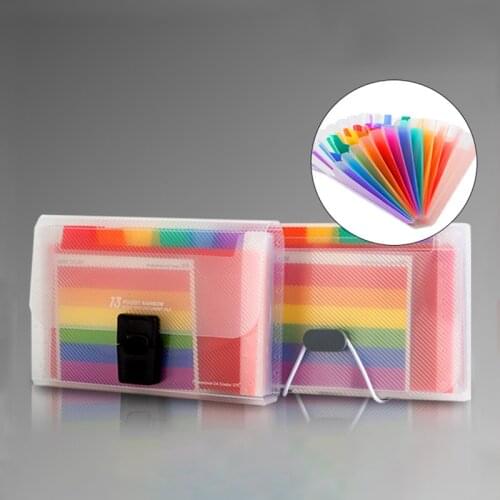 A6 13 cells Portable File Folder Extension Wallet Bill Receipt File Organizer