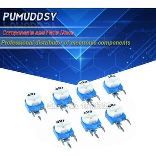 20PCS RM063 100k ohm blue and white can be adjusted resistance potentiometer