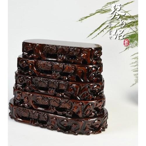 Las rectangular oval wooden ornaments entire board wood pedestal base of low stone pedestal jade carvings transposon
