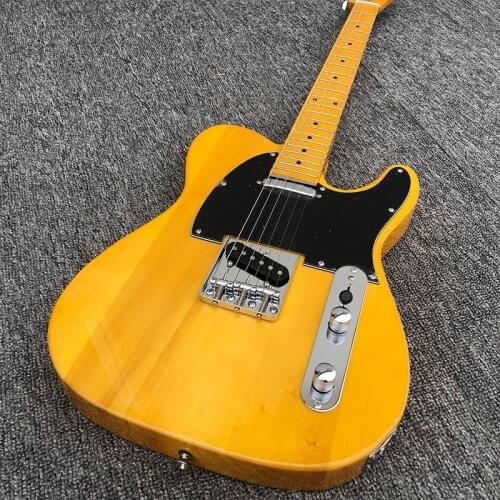 Factory direct sales, light yellow electric guitar, maple neck, basswood body, special sales, free shipping