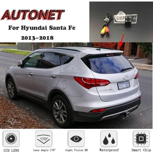 AUTONET HD Night Vision Backup Rear View camera For Hyundai Santa Fe 2013~2018 CCD/license plate Camera or Bracket