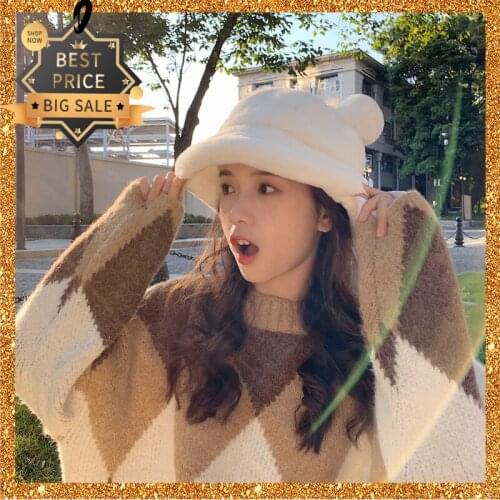 2021 Fashion Winter Warm Beanie Hat Fake Fur Snow Cap For Girls Female Lady Autumn Casquette Shield Design Christmas Gift