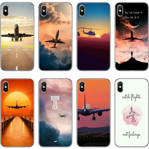 Aircraft Airplane Fly Travel Silicone Phone Case For Huawei P20 P30 P40 Pro P10 P9 Lite Y5 Y6 Y7 Y9 P Smart Plus 2018 2019
