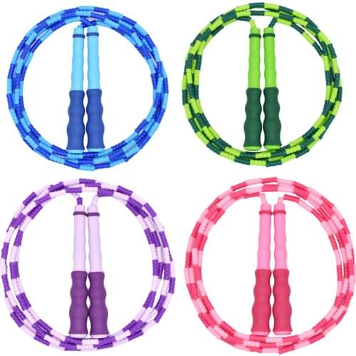 Jump Rope Adjustable TANGLE-Free Plastic Segmented Fitness Beaded Skipping Ropes for Kids Keeping Fit Training Weight Loss