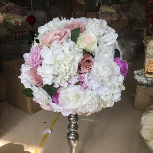 SPR wedding table center flower ball wedding road lead artificial flore centerpiece wedding backdrop flower decoration