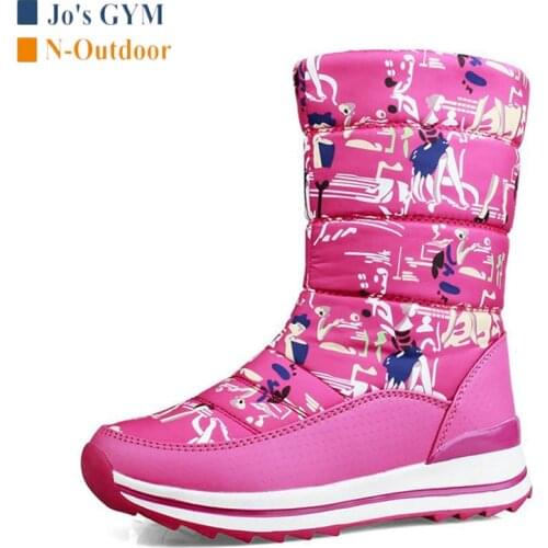 Outdoor Non-Slip Snow Boots Women Winter Warm Thick Ski Boot With Plush Fur Zipper Waterproof Mid Calf Hiking Travel Sport Boots