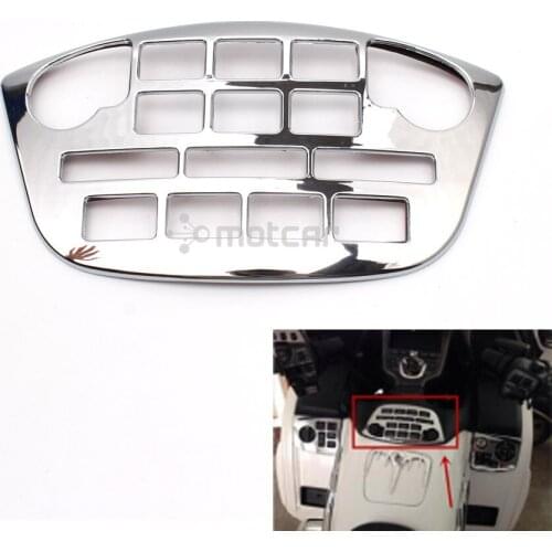 1PCS Motorcycle Decoration Goldwing Chrome ABS Fairing Control Accent Sticker For Honda Goldwing GL1800 GL 1800 2001-2011