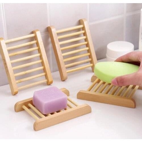 10 pieces of portable household wooden soap dish, perforated and drain-free shelf, household items