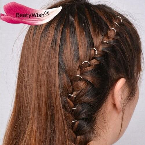 20pcs Braiding Hair Accessaries Beads 12mm or 14mm 16mm Gold Hair Braid Dreadlock Bead Cuff Clip Braid Hoop Circle Lead Free