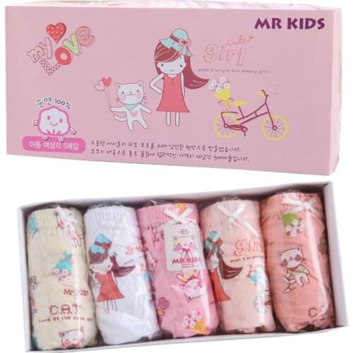 5 Pcs/lot Kids Baby Girls Underwear Cotton Childrens Briefs Cartoon Cute Girls Briefs Soft Underpants Comfortable Panties
