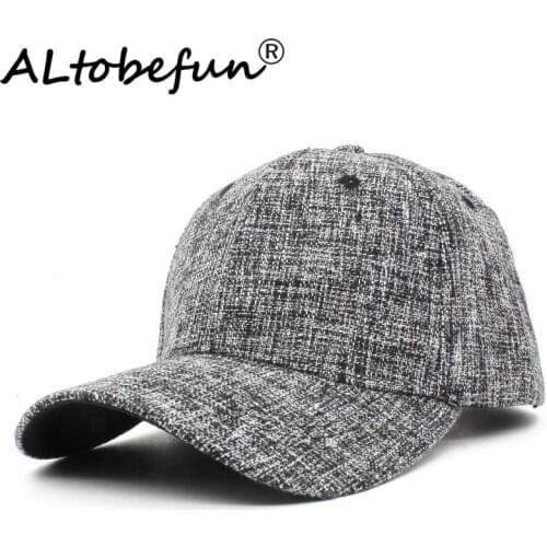 ALTOBEFUN Spring Summer Men Snakback Cap Solid Lady Sun-shading Women Baseball Cap Girl Hip Hop Linen Hat Feminino AD906