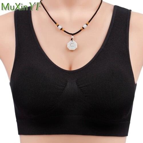 Bra Womens with Chest Pad Sport Cotton Vest 2021 New Push Up No Rims Plus Size Underwear Female Soft Beautiful Back Bralette