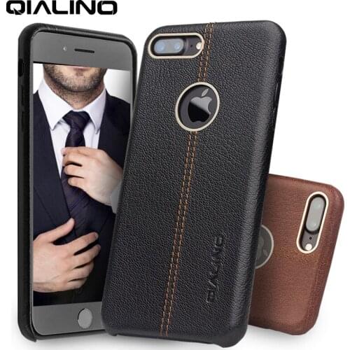 QIALINO Case for iPhone 7 Genuine Leather Back Luxury Cover Case for Apple iPhone plus 7 Slim Fashion phone case 4.7/5.5 inch