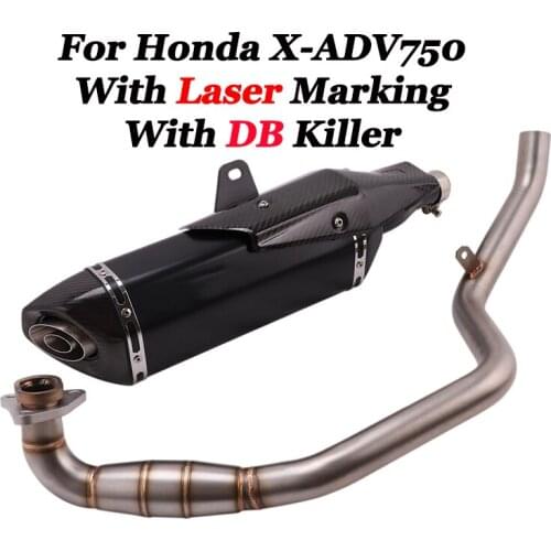 For X-ADV750 ADV 750 Full System Motorcycle Exhaust Modified Front Mid Link Pipe Laser Carbon Muffler DB Killer
