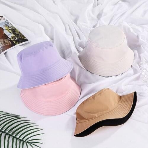 Double sided Bucket Hat Fisherman Hat outdoor travel hat Sun Cap Hats for Men and Women