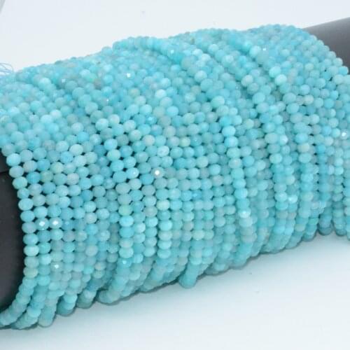 Natural Peru Amazonite Faceted Rondelle Beads 5mm, Thickness About 3.5mm