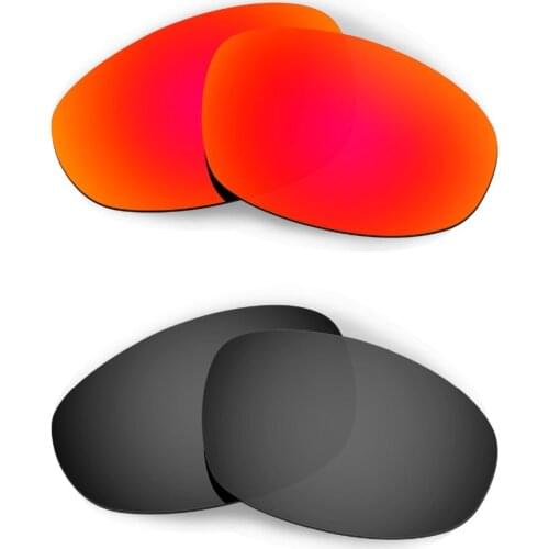 HKUCO For Juliet Sunglasses Polarized Replacement Lenses Red/Black 2 Pairs