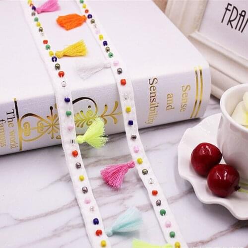 30 yards Artificial Colorfull Balls Lace Ribbon High Quality Costume Wedding Dress Belt Design Handmade DIY Sewing Supplies