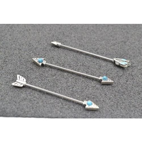 Lot50pcs 14g Surgical Steel Industrial Ear Scaffold Barbells Cartilage Helix Bar Body Jewelry Ear Piercing Earring